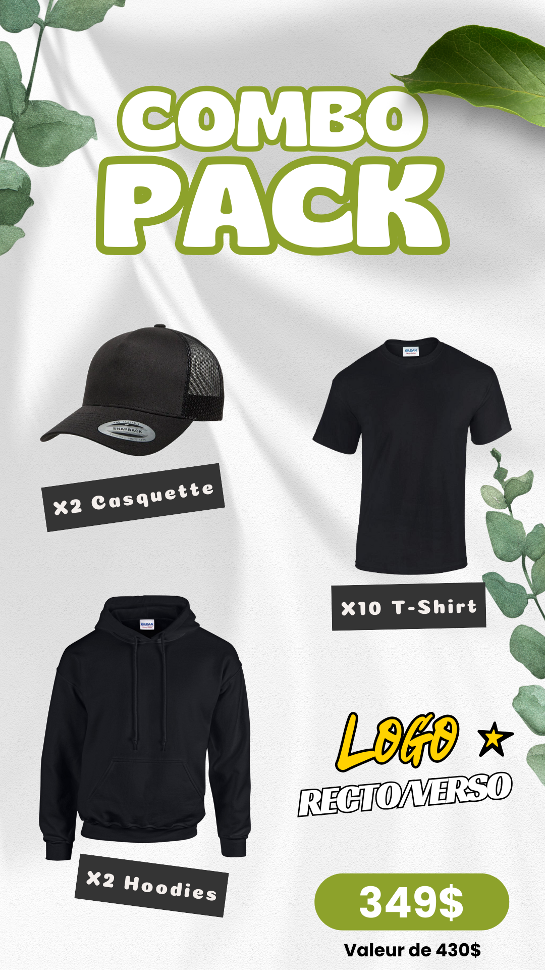 Pack Valeur T Shirt Personnaliser Logo